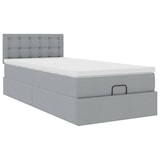 thumbnail of vidaXL Ottoman-Bett mit Matratze Hellgrau 100x200 cm Stoff