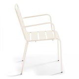 thumbnail of Tavolo rotondo da terrazza e 6 poltrone in acciaio avorio - Oviala