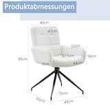 thumbnail of Drehbarer Esszimmerstuhl PU-Leder Weiß/Schwarz, Metall, 85 cm, 360° drehbar