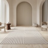 thumbnail of Teppich Outdoor 3D-Effekt Wetterfest Waschbar Strapazierfähig Balkon Terrasse Küche OEKO-TEX Creme 120x170 cm – ORTLER von Kadima Design