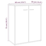 thumbnail of vidaXL Sideboard Räuchereiche 60x30x75 cm Holzwerkstoff