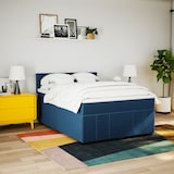 thumbnail of vidaXL Boxspringbett mit Matratze Blau 160x200 cm Stoff