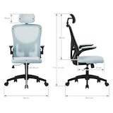 thumbnail of ML-Design Bürostuhl ergonomisch Blau, Mesh, Kopfstütze, Armlehnen, Lendenstütze, Wippfunktion, Drehstuhl mit Rollen, Computerstuhl Chefsessel
