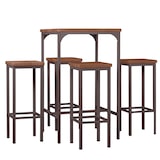 thumbnail of Set Tavolo Bar Quadrato Alto 110 cm e 4 Sgabelli Marrone Noce Mod. ROMA adatto da interno o esterno sotto gazebo tenda by Yelloo