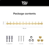 thumbnail of TOJ Living Wandgarderobe – 24 Haken – 94 cm – Edelstahl – Gold – Hakenleiste