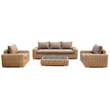 thumbnail of ZULA Salotto da esterno per portico e giardino in rattan naturale e 12 cuscini, D.220x85x62/P.110x85x62/T.110x60x28 colore Marrone