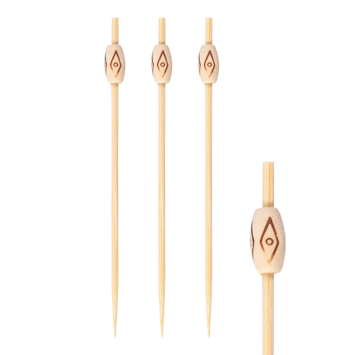 1200x Fingerfood Spieße "Rhombus" aus Bambus 12cm