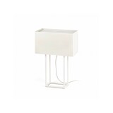 thumbnail of vesper, lámpara de mesa de metal blanco con pantalla textil blanca, faro barcelona