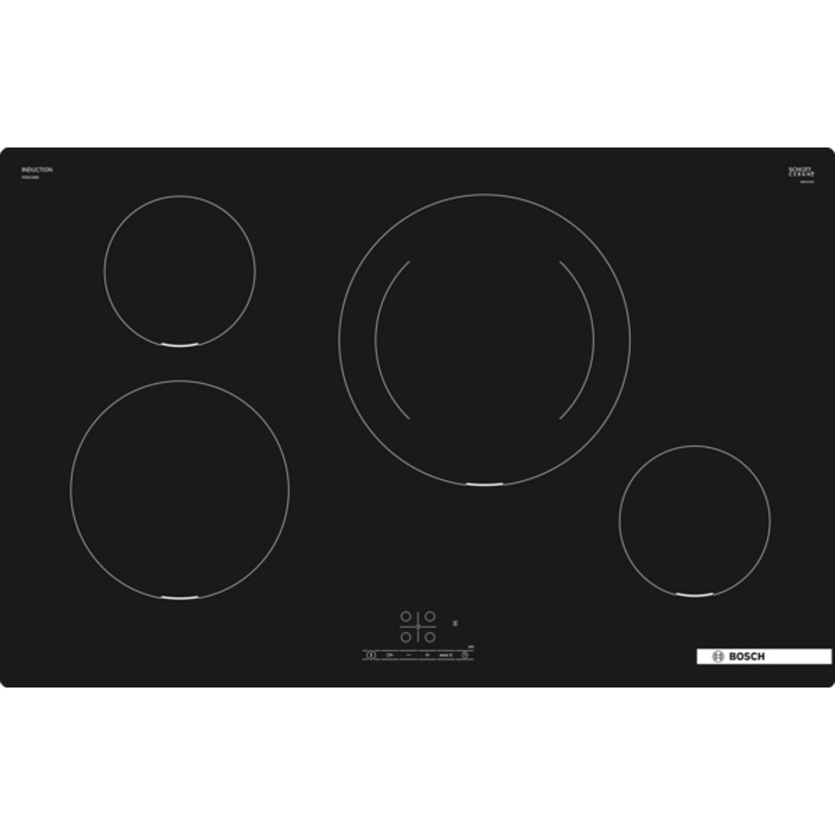 Bosch Serie 4 PIE811BB5E Induktionskochfeld, 80 cm, Schwarz, Rahmenlos aufliegend