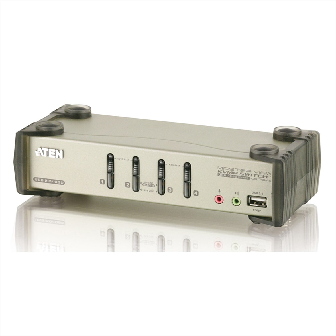 ATEN CS1734B Switch KVM VGA, PS/2-USB, audio, hub USB, 4 porte