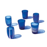 thumbnail of Zafferano Melting Pot Set van 6 glazen in één kleur - Blauw - Handgeblazen glas, 32 cl - Ambachtelijke bekers voor water en cocktails