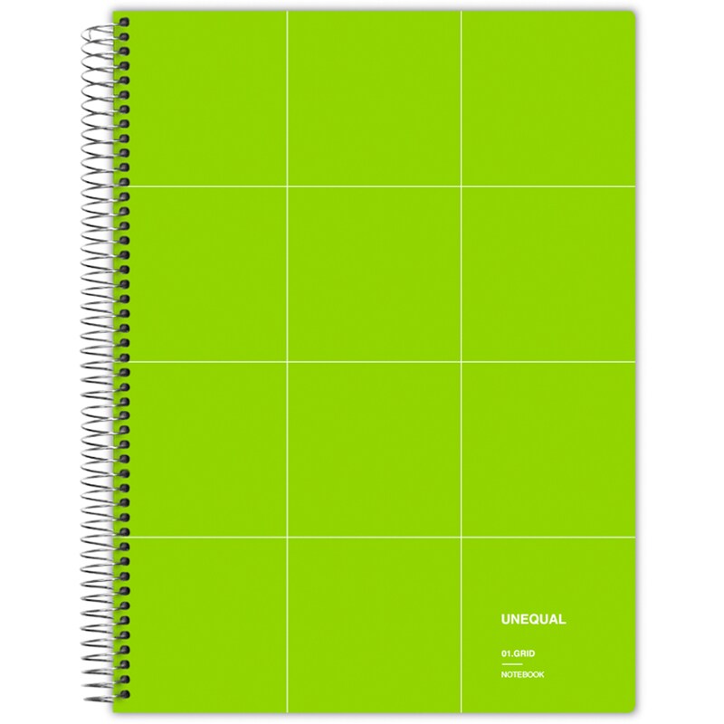 Cadernos de capa dura A4 grelha de 5 mm Unequal Grid verde