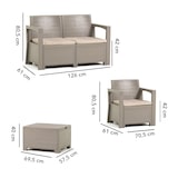 thumbnail of Outdoor-Lounge-Set 4-Sitzer mit Sofa, Sesseln, Tisch und Kissen aus Polypropylen in Holzoptik für Garten und Terrasse - LICATA/Taubenfarbe