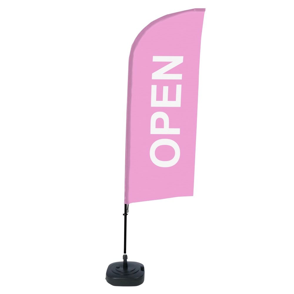 Showdown Beachflag - Komplett-Set - Open Englisch - Pink/Schwarz
