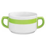 thumbnail of 6 x Seltmann Obere zur Suppentasse 0,35 l, Form:  Vitalis, Dekor: 34927 grünes Band