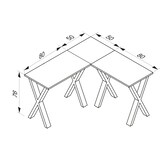 thumbnail of VCM Schreibtisch Lona Silber / Weiß H. 76 x B. 130 x T. 130 cm