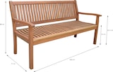 thumbnail of Tarrington House Banco de jardín de 3 plazas Bolton, madera de eucalipto, 160 cm, natural