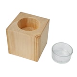 thumbnail of Zirben Teelicht Quaderform mit Glas 7x7x7 cm Holzdeko 40.10-013