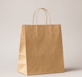 Una bolsa de papel marrón con asas.