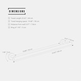 thumbnail of TOJ Living Toalheiro – 60 cm – aço inoxidável (inox) – preto mate – montagem na parede – barra para toalhas