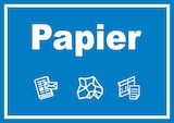 thumbnail of Papier Mülltrennung Schild Text Symbol Karton waagerecht A5 Rückseite selbstklebend