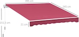thumbnail of Toldo Manual Plegable de Aluminio con Manivela Terraza Balcón 395x245 cm Rojo