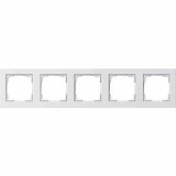 thumbnail of E2 Rahmen, 5f, reinweiß, glänzend, Kunststoff, geeignet für Geräteeinbaukanal, Unterputzmontage, Thermoplast, 021529