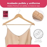 thumbnail of Pack de 20 Perchas de Madera Maciza color natural con Gancho Giratorio 360° y Muescas Antideslizantes - con Barra para Pantalones - Alta Resistencia