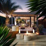 thumbnail of LED Mini Teelichter Uyuni 4 Stück mit Ladestation Timer aufladbar für Außen Deko