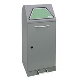 thumbnail of PROREGAL Abfallbehälter, ausziehbarer Tütenhalterung & Fußhebel, 75L, HxBxT 100x40x38cm, Brandschutzklasse A1, Dunkelgrau, Klappenaufkleber 4 Farben