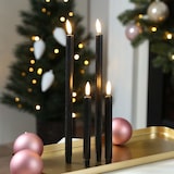 thumbnail of LED Stabkerzen Thea dünne Tafelkerzen Echtwachs H: 16,6cm schwarz 2Stk