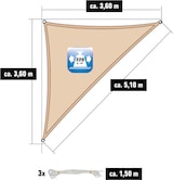 thumbnail of Toldo UV HDPE 3,6x3,6x5,1 Vela Protección Solar Triangular Techo Balcón beige