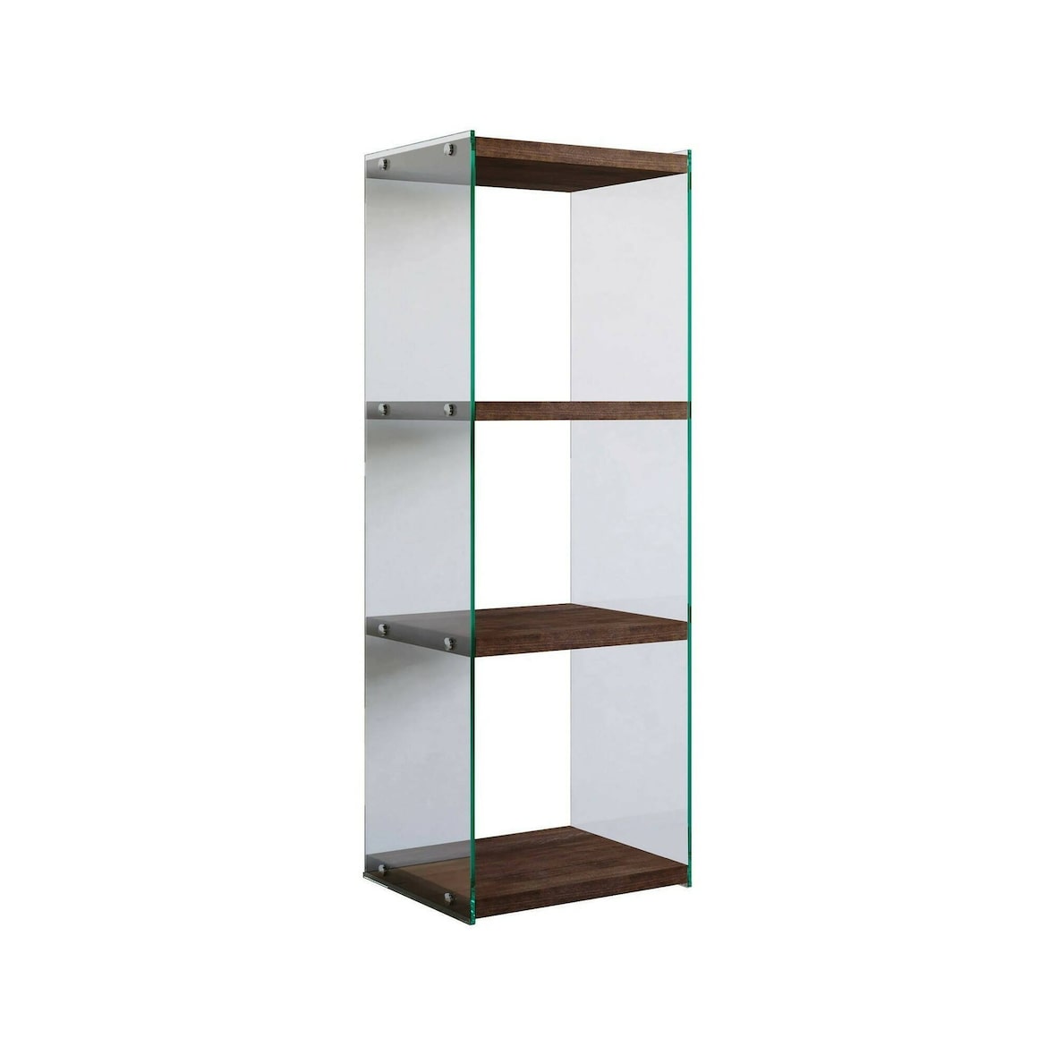 Dmora Bücherregal Dpersic, Büroregal, Mobiler Buchhalter, Bücherbrett, 40x35h120 cm, Nussbaum