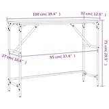 thumbnail of Mesa consola madera de ingeniería roble Sonoma 100x32x75 cm