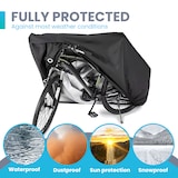 thumbnail of Dayshake Fahrradabdeckung für 1/2 Fahrräder - Luxus Fahrradabdeckung - Wasserdichtes 210D Polyester Schwarz - Inklusive Aufbewahrungstasche