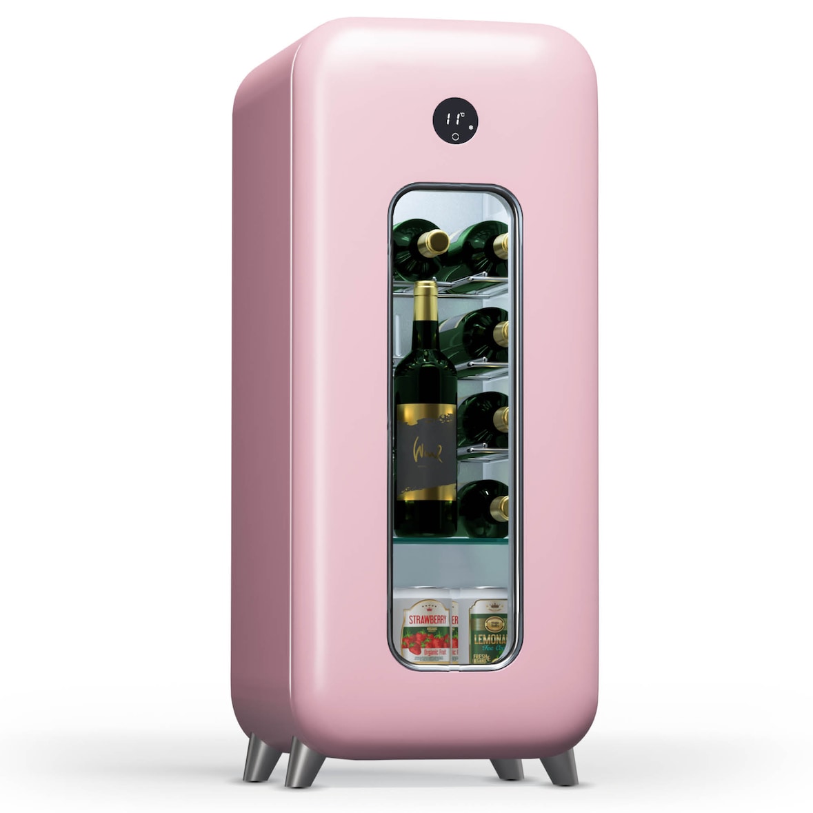Klarstein Shirley 15 Uno Weinkühlschrank 15 Flaschen 5 - 20 °C Touch Retro Pink