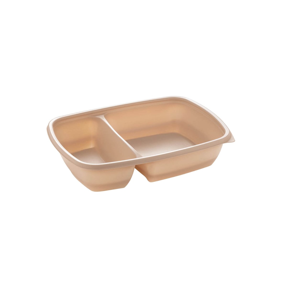 300x Menüschale, PP, beige, zweigeteilt, 600/300ml