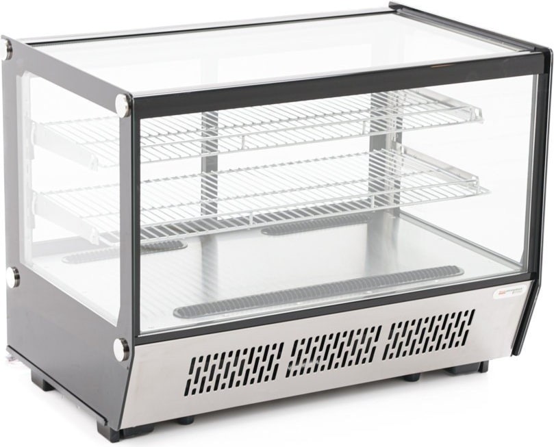 Kühlvitrine - Arbeitsplatte - Gebogenes Glas - 4 Seiten - Weißes Glas - 0 / +12 °C - 160 lt - 88x56,8x68,6h cm
