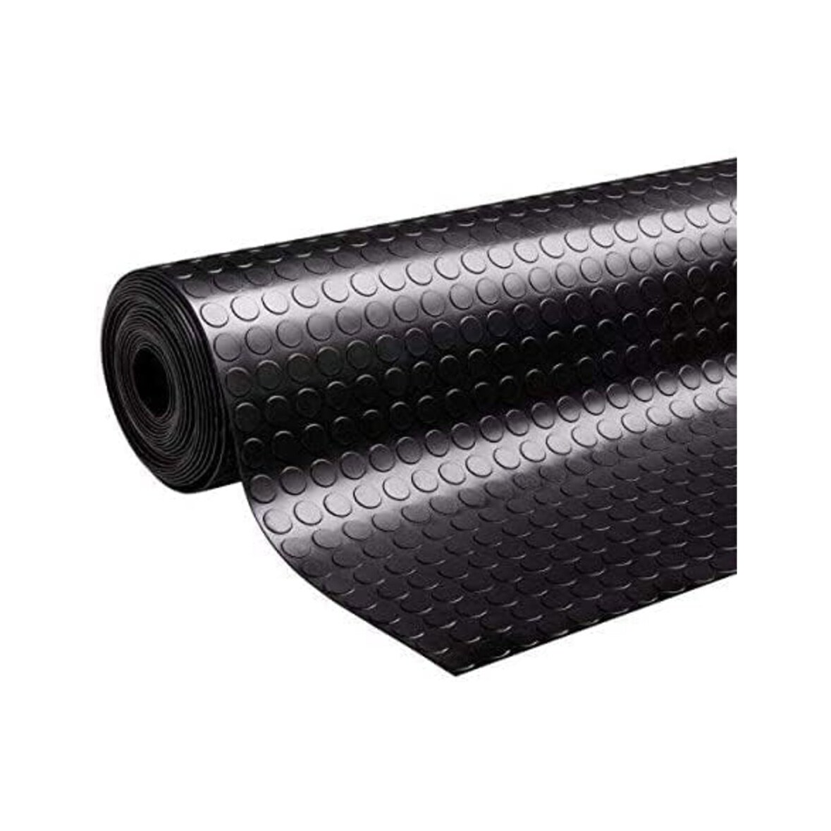 Estera Antideslizante Suelo de Caucho Goma 3mm | 1 metro de ancho | Suelo Circulos | 4x 1 m Punto Redondo -