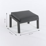 thumbnail of Apoio para os pés do exterior, alumínio reforçado antracite e almofada cinza