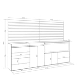 thumbnail of Dressoir, Opbergkast, Buffetkast, Sideboard, 214x35x145cm, Voor slaapkamer, Elektrische haard XXL, Ladekast, Commode, Moderne stijl, Eiken _ 445_16
