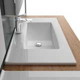 thumbnail of Alpenberger Gäste WC Waschtisch | Waschbecken 70 cm Breit | Einbauwaschbecken Aufsatzwaschbecken Eckig | Keramik Handwaschbecken mit Nano und Überlauf