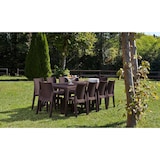 thumbnail of Dmora Gartentisch Roma, Rechteckiger ausziehbarer Esstisch, ausziehbarer Gartentisch in Rattan-Optik, 100 % Made in Italy, 150x90h72 cm, Braun