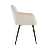 thumbnail of Möbilia Sessel, 2er-Set | mit Quadratsteppung | Bezug Samt | Beine Metall | B 59 x T 62 x H 83 cm | beige – schwarz | 21020065 | Serie STUHL