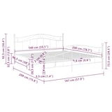 thumbnail of vidaXL Bett Weiß Metall 140x200 cm