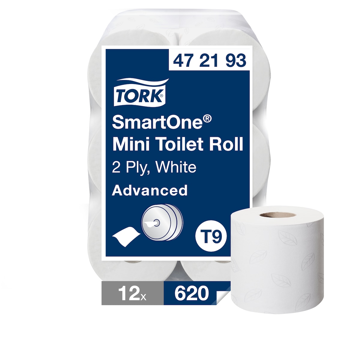 TORK SmartOne® |  Mini Papel Higiénico Blanco T9 (cod. 472193) - Caja 12 ud