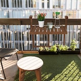 thumbnail of Relaxdays Balkontisch klappbar, Balkonklapptisch zum Einhängen, BxT: 60x45 cm, höhenverstellbar, Hängetisch, dunkelbraun