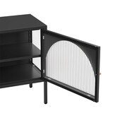 thumbnail of Meuble TV moderne 2 portes L115 cm en métal noir