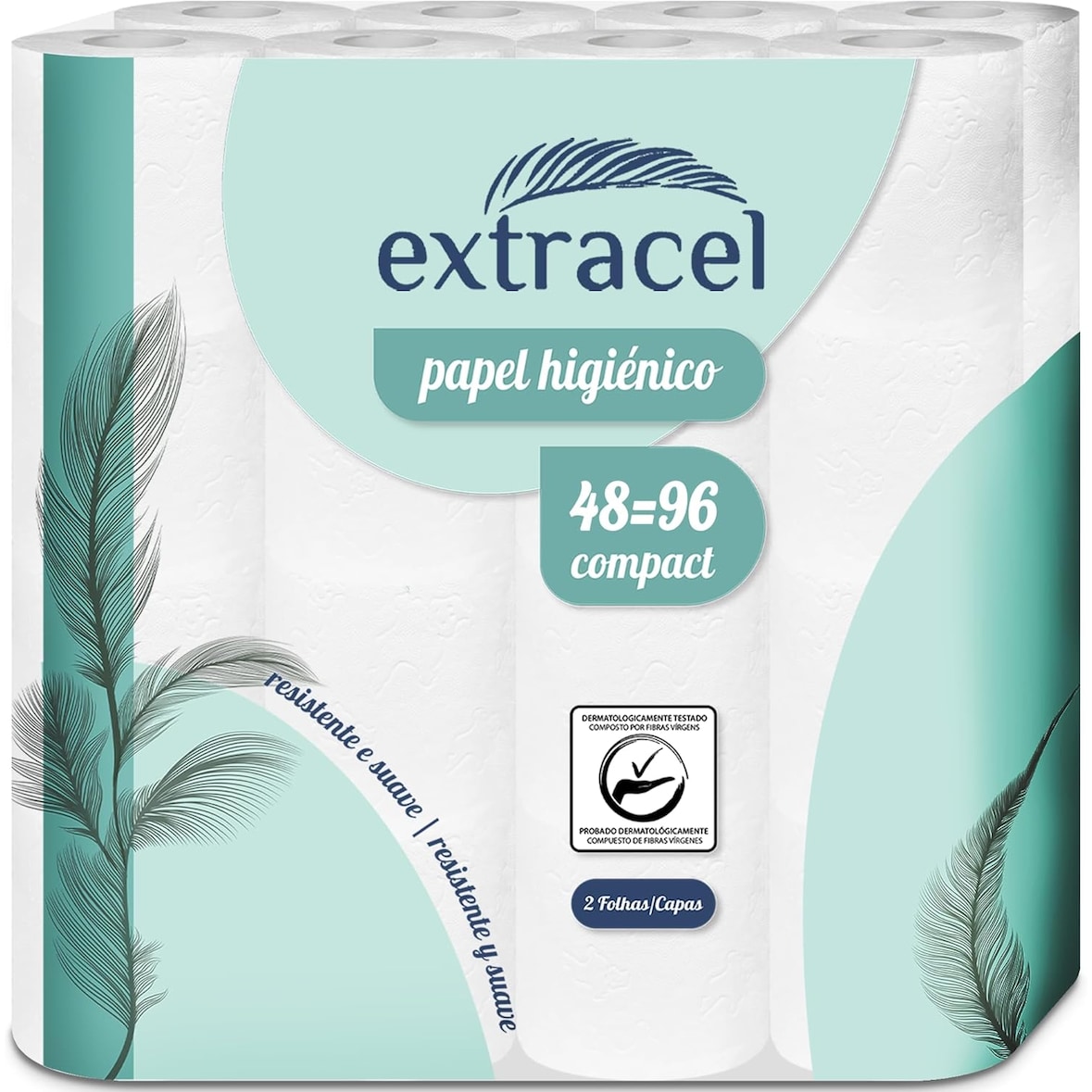 Carta igienica resistente, durevole e morbida 48 = 96 rotoli | Carta igienica compatta in 100% cellulosa vergine