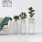 thumbnail of Blumentopf / Pflanztopf, mit Metallständer, 3er-Set, weiß / schwarz, Metall / Polypropylen